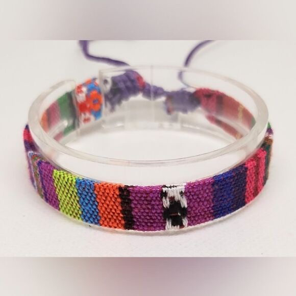 Men's bracelet striped punk hemp new e63 - Picture 1 of 1